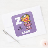 Sticker Carré Z est pour Zoe | Ajouter Votre Nom (Enveloppe)