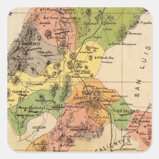 Sticker Carré Zacatecas, Mexique (Devant)