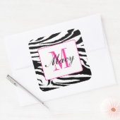Sticker Carré Zebra et rose Zebra Hot Pink (Enveloppe)
