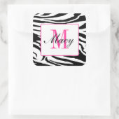 Sticker Carré Zebra et rose Zebra Hot Pink (Sac)