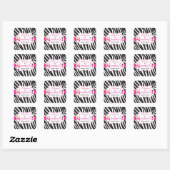Sticker Carré Zebra imprimé anniversaire Pamper Party (Feuille)