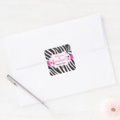 Sticker Carré Zebra imprimé anniversaire Pamper Party (Enveloppe)