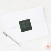 Sticker Carré Zebra Monogramme noir et vert (Enveloppe)