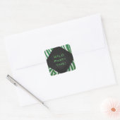 Sticker Carré Zebra Monogramme Vert et Blanc Impression (Enveloppe)