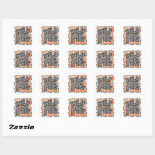 Sticker Carré Zebra Orange et White Wild Me (Feuille)