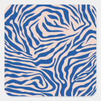 Zebra Print Blue Zebra Stripes Poster de animal