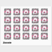 Sticker Carré Zebra Print & Cupcake Merci (Feuille)