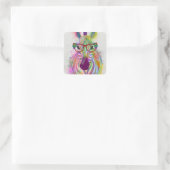 Sticker Carré Zebra Rainbow Splash (Sac)