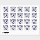 Sticker Carré Zebra Stripe Awareness Ribbon Angel Carré Decal (Feuille)