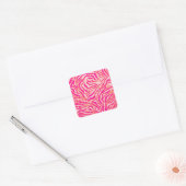 Sticker Carré Zebra Stripes Pink Orange Wild Animal Prince (Enveloppe)