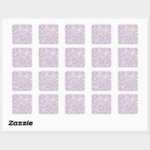Sticker Carré Zebra Stripes Preppy Purple Wild Animal Prince (Feuille)
