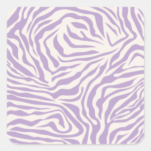 Sticker Carré Zebra Stripes Preppy Purple Wild Poster de animal