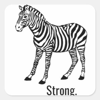 Sticker Carré Zebra Strong