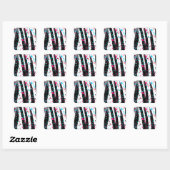 Sticker Carré Zèbre (Feuille)