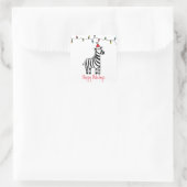 Sticker Carré Zèbre de Noël fantastique (Sac)