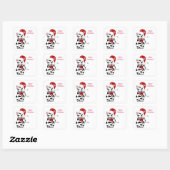 Sticker Carré Zèbre paré pour les fêtes (Feuille)