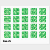 Sticker Carré Zèbre rayures - Tons de Lime Vert (Feuille)