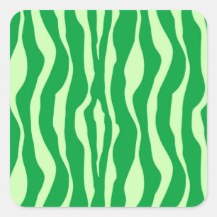 Sticker Carré Zèbre rayures - Tons de Lime Vert