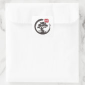 Sticker Carré Zen Bonsai Tree Enso Cercle japonais (Sac)