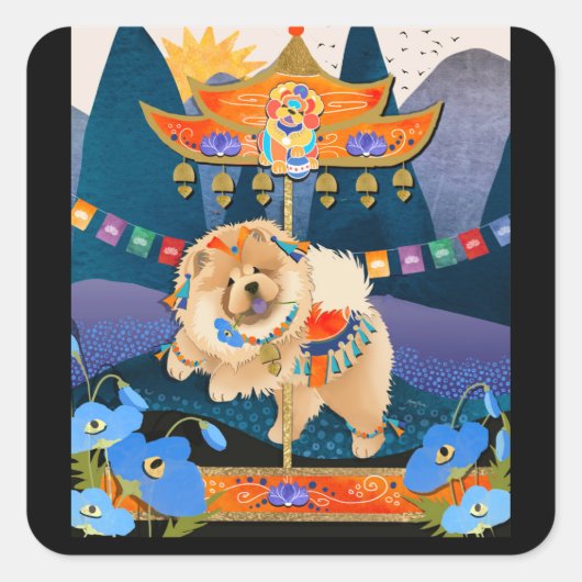 Sticker Carré ZEN CARNIVAL Chow (Devant)