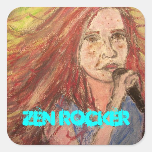 Sticker Carré Zen Rocker Girl (Devant)