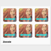 Sticker Carré Zen Rocker Girl (Feuille)