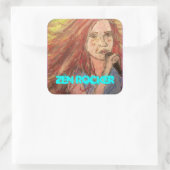 Sticker Carré Zen Rocker Girl (Sac)