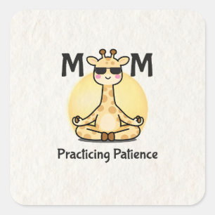 Sticker Carré Zen Vibe Girafe de la patience