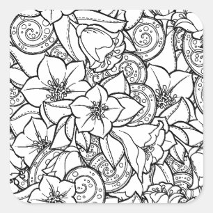 Sticker Carré Zendoodle Fleur