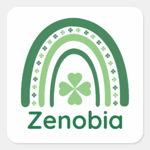 Sticker Carré Zenobia Nom Clover Bohème Arc-en-ciel