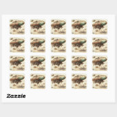 Sticker Carré Zeppelin Steampunk vintage (4) (Feuille)