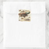 Sticker Carré Zeppelin Steampunk vintage (4) (Sac)
