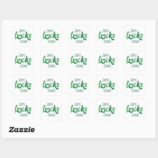 Sticker Carré Zéro chance donnée - Drôle Saint Patrick's Day (Feuille)