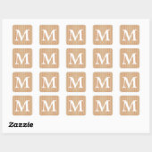 Sticker Carré Zest Spice Moods Dods avec Monogramme Initial (Feuille)