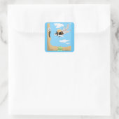 Sticker Carré Ziggy Flying Squirrel 🐿️ livre le courrier (Sac)