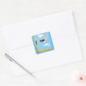 Sticker Carré Ziggy Flying Squirrel 🐿️ livre le courrier (Enveloppe)
