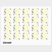 Sticker Carré ZigZag géométrique jaune et argent (Feuille)