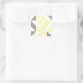 Sticker Carré ZigZag géométrique jaune et argent (Sac)