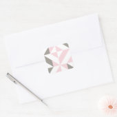 Sticker Carré ZigZag géométrique rose et argent (Enveloppe)