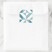 Sticker Carré ZigZag géométrique vert turquoise à deux tons (Sac)
