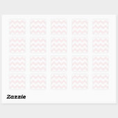 Sticker Carré Zigzag I - Blanc et rose pâle (Feuille)