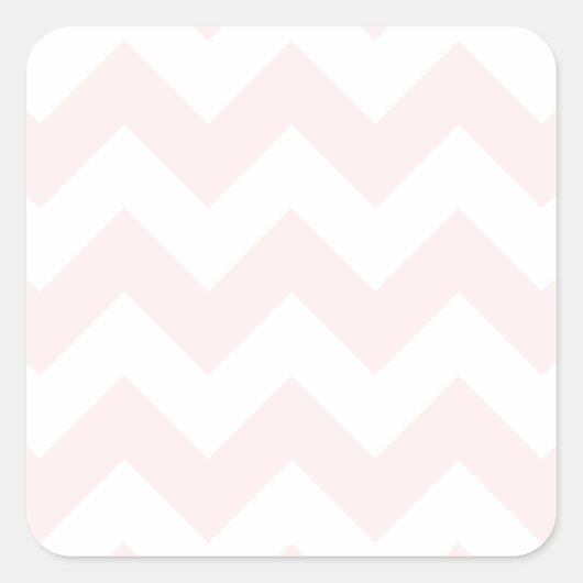 Sticker Carré Zigzag I - Blanc et rose pâle (Devant)
