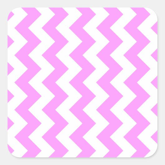 Sticker Carré Zigzag rose et blanc (Devant)