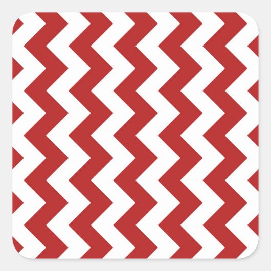 Sticker Carré Zigzag rouge et blanc (Devant)