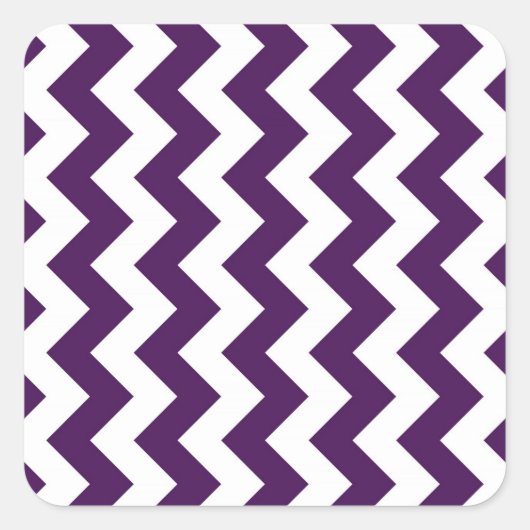 Sticker Carré Zigzag violet et blanc (Devant)