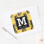 Sticker Carré Zigzags ananas | Monogramme (Enveloppe)