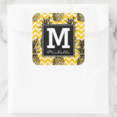 Sticker Carré Zigzags ananas | Monogramme (Sac)