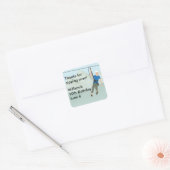 Sticker Carré Zip Line Lining Anniversaire Favoriser (Enveloppe)