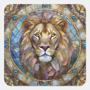 Sticker Carré Zodiaque - Léon le Lion