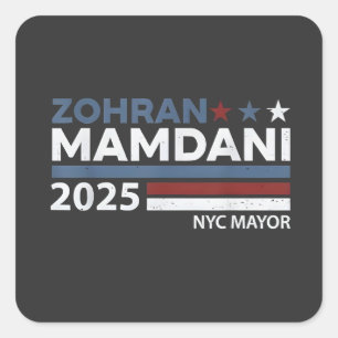 Sticker Carré Zohran Mamdani Pour Maire de NYC USA Démocrates